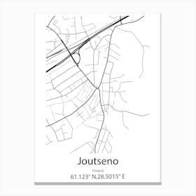 Joutseno,Finland Minimalist Map Canvas Print