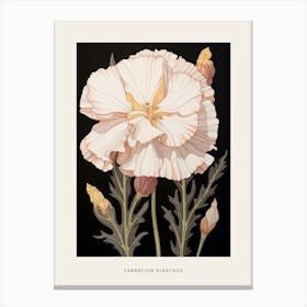 Flower Illustration Carnation Dianthus 8 Poster Canvas Print
