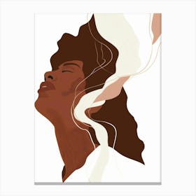 Woman With Hair Blowing In The Wind Canvas Print