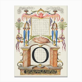 Guide For Constructing The Letter O From Mira Calligraphiae Monumenta, Joris Hoefnagel Canvas Print
