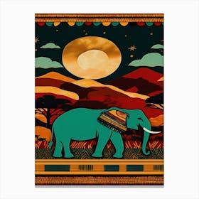 Elephant In The Night Sky Canvas Print