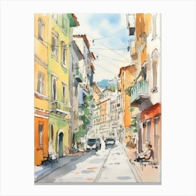 Trieste, Italy Watercolour Streets 1 Canvas Print