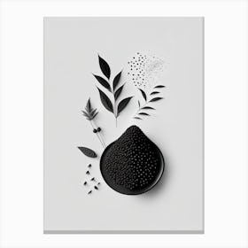 Black Sesame Spices And Herbs Retro Minimal 1 Canvas Print