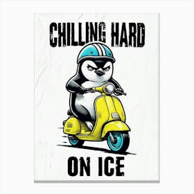 Chilling Hard On Ice Canvas Print