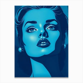 Blue Woman Portrait Canvas Print