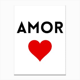 Amor Heart Love Print Canvas Print