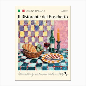 Il Ristorante Del Boschetto Trattoria Italian Poster Food Kitchen Canvas Print