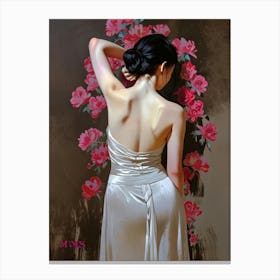 Woman In A White Dress 1 Canvas Print