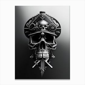 Skull With Geometric Hat  Designs Stream Punk Canvas Print