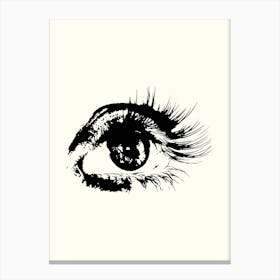 Eye Of A Woman Monoline Hand Drawing Aesthetic Illustration Canvas Print