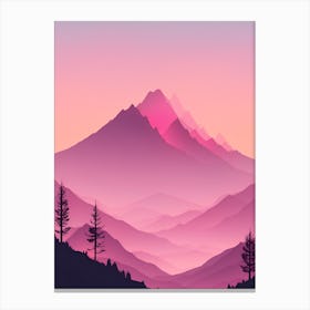Misty Mountains Vertical Background In Pink Tone 52 Canvas Print