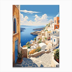 Santorini Village Canvas Print