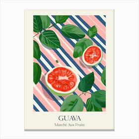 Marche Aux Fruits Guava Fruit Summer Illustration 4 Canvas Print