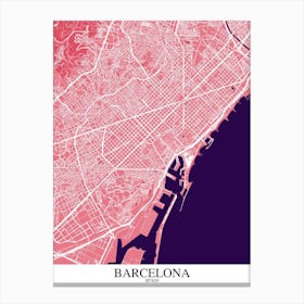 Barcelona Pink Purple Canvas Print