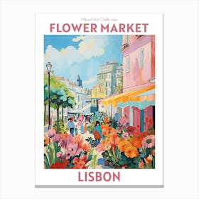 Lisbon Flower Market Floral Art Print Travel Print Plant Art Modern Style Canvas Print