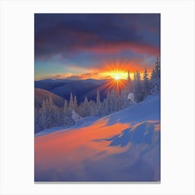 Sunset In The Mountains 3 Canvas Print