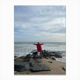 Woman On The Beach Canvas Print