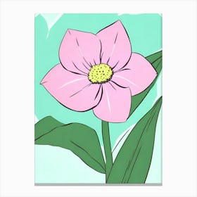 Pink Flower anime style Canvas Print