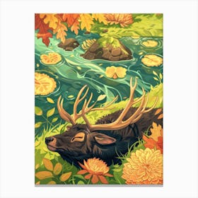 Deer In Autumn Canvas Print