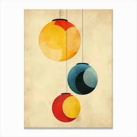 Three Colorful Hanging Lamps Canvas Print