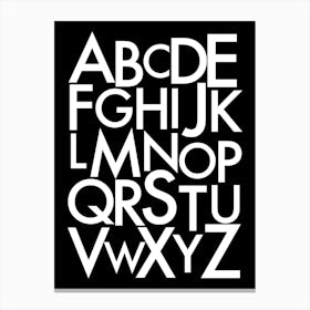 Alphabet in Monochrome Canvas Print