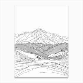 Pikes Peak Usa Line Drawing 5 Canvas Print