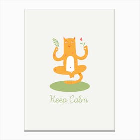 Keep Calm Cat Canvas Print