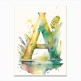 A  Letter, Alphabet Storybook Watercolour 1 Canvas Print