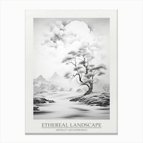 Ethereal Landscape Abstract Black And White 6 Poster Canvas Print