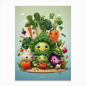 Happy Vegetables Canvas Print