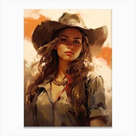 Cowgirl Impressionism Style 4 Canvas Print