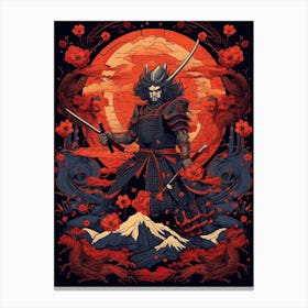 Samurai Edo Kiriko Illustration 7 Canvas Print