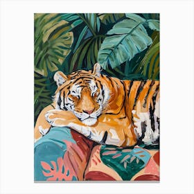 Tiger On Couch 3 Canvas Print