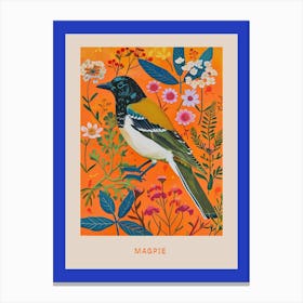 Spring Birds Poster Magpie 3 Canvas Print