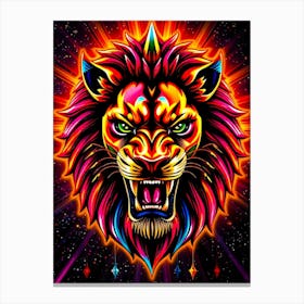 Lion Head Pop Color Illustration Stampe su tela