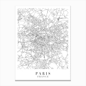 Paris France Street Map Minimal Canvas Print