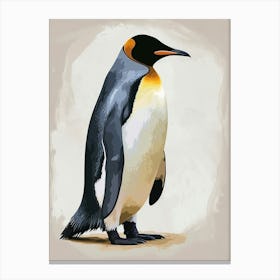 King Penguin Dunedin Taiaroa Head Minimalist Illustration 3 Canvas Print