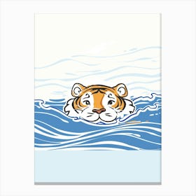 Tiger In The Water 1 Canvas Print