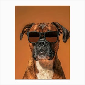 Boxer Close Up Bold And Edgy In Black Sunglasses Generated with AI Canvas Print