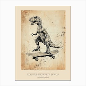 Ouranosaurus Vintage Dinosaur Poster 2 Canvas Print