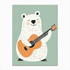 Polar Bear Playing Guitar Canvas Print