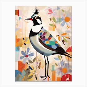 Bird Painting Collage Lapwing 2 Canvas Print