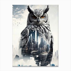 Owl In The City 1 Canvas Print