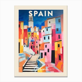Girona Spain 1 Fauvist Painting  Travel Poster Canvas Print