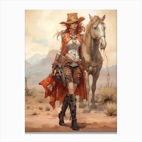 Steampunk Cowgirl 12 Canvas Print