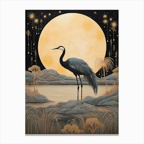Ostrich 2 Gold Detail Painting Canvas Print
