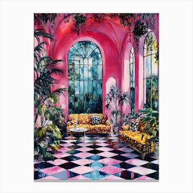 Pink Living Room Canvas Print