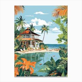 Radisson Beach, Bali, Indonesia, Matisse And Rousseau Style 2 Canvas Print