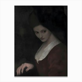 Dark Gothic Lady In Red Canvas Print