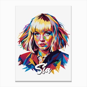 Sia 02 Portrait Music Icon WPAP Pop Art Style Canvas Print